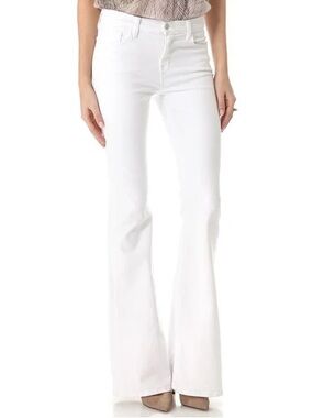 J BRAND- Valentina flared leg white denim jean